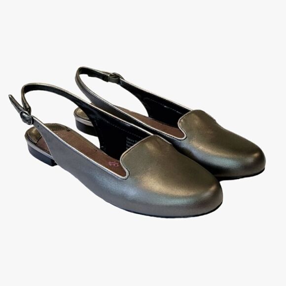 Ros Hommerson Oceana Pewer Leather Round Toe Slingback Sandal Shoes Size 9.5N - Picture 2 of 9